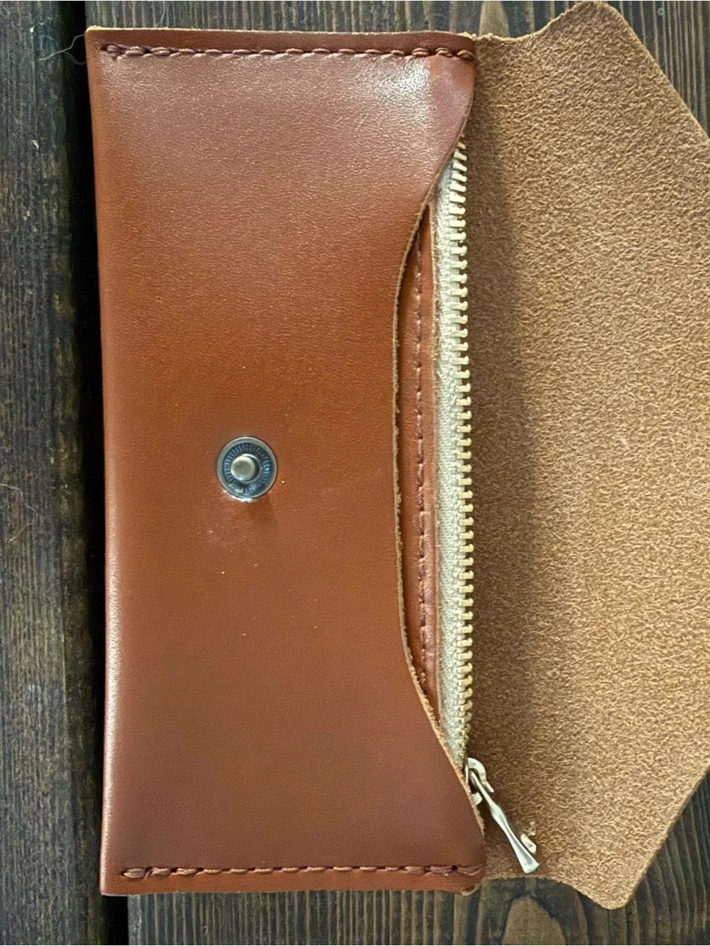 Portland Leather Honey Long zip Envelope Wallet